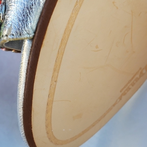 Dune Gladiator Neon Ankle Strap foil sandals 10‎ NWD - Picture 6 of 12